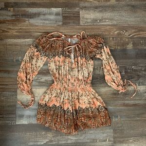 FREE PEOPLE BOHO ROMPER DRESS OUTFIT SZ XS NWOT